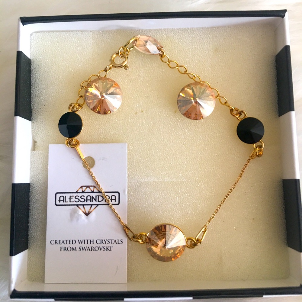Alessandra Swarovski Crystals Set of Earrings and Bracelet